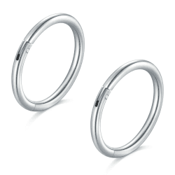 Longita 2 Stück Nasenpiercing Ring, 316L Chirurgenstahl Nasenring, Septum Clicker Ring, Helix Conch Knorpel Tragus Piercing Ohr Innendurchmesser 5-12MM Silber Gold Schwarz 2stück-silber-18g5mm