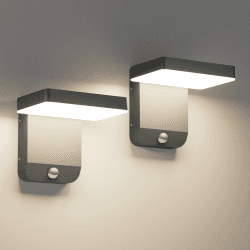 K-Bright 2Stück außenlampe mit bewegungsmelder, Aussenleuchte Mit Bewegungsmelder Außenlampe LED Wandleuchte Aussen für Balkon, Garten IP65 wasserdicht Anthrazit 2 Stück-anthrazit Quadrat-Mit Sensor