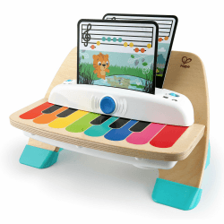 Baby Einstein, Hape, Holzspielzeug Magic Touch Piano , Musikspielzeug Klavier aus Holz für Kinder, Musikinstrumente mit 3 Notenblättern und 6 Liedern, Aktivität und Sensorisches Spielzeug, 6 Monaten+ Babyeinstein Klavier