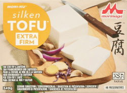 MORI-NU Seidentofu - Extra Fester Tofu aus Sojabohnen – vielseitig einsetzbar – 1 x 349 g Tofu, extra hart