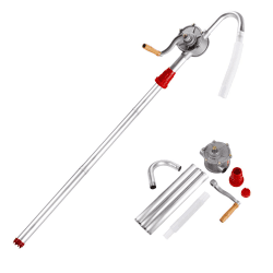 LEMOTO Ölfasspumpe Kurbelpumpe Fasspumpe,Aluminiumlegierung Drehhandkurbel Ölfass Fasspumpe für Benzin Diesel Kraftstoff Garage Handfass Fasspumpe Werkzeug