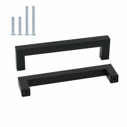 goldenwarm 20 Stück Möbelgriff Edelstahl Griffe Schwarz Stangengriff Relinggriffe -LSJ12BK160 Bohrlochabstand 160mm Küchengriff Schrankgriffe Schubladengriffe Quadratischer Griff schrankgriff schwarz Bohrlochabstand: 160 mm 20 Stück