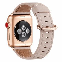 WFEAGL Kompatibel für Apple Watch Armband 40mm 41mm 38mm 44mm 45mm 49mm 42mm 46mm,Lederband Ersatzband für Herren Damen Kompatibel für iWatch Series 9/8/7/6/5/4/3/2/1,SE(Rosé Gold) 38mm 40mm Rosa Sand/RoséGold