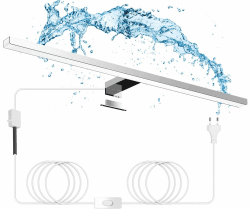 Hommie LED Spiegelleuchte Bad, 60CM Spiegelleuchte mit Schalter 15W 1200Lm 4000K Neutralweiß Spiegellampe Badezimmer 230V, Spiegellampen Spiegel Badezimmerschrank, IP44 Wasserdicht Badspiegelleuchte 60 x 11 x 4cm Natürliches Weiß