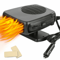Leaflai Autoheizung 12V, Tragbare Heizlüfter Anti-Fog-Auto Demister 2-In-1 Heizung/Kühlung Auto-Lüfter-Plug-in Zigarette Hellere Windschutzscheibe Automobile Defogger 01