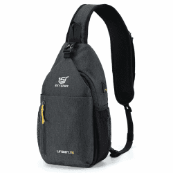SKYSPER Schultertasche Brusttasche Leichte Sling Bag Klein Wasserfest Crossbody Umhängetasche zum Wandern Outdoor Sports Reise Urbanx6-schwarz
