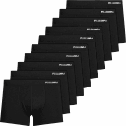 Fullluwaa Boxershorts Men Herren 10/12er Pack Retroshorts Männer Trunks Baumwolle Unterwäsche Weiche und Ideale Passform 10er Schwarz XL