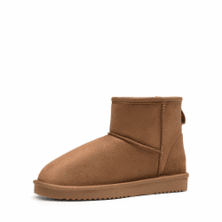 DREAM PAIRS Damen Schneestiefel Winterstiefel Snow Boots Bequeme Flache Schuhe Wärme und Komfort FuzzyClassic I Niedriger Stiefel 38 EU Kamel