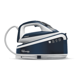Polti Vaporella Express VE30.10, Hochleistungs-Dampfbügelstation mit bis zu 8 Bar Pumpe, ECO-Funktion, mit One Temperature Technologie und digitaler Einstellung, blau/Weiß Bianco E Blu
