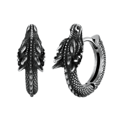 U7 Ohrringe für Herren Damen Drachen Ohrringe Punk Creolen Edelstahl Ohrstecker Drachen/Totenkopf/Hannya Maske Ohrstecker Schädel Gothic Ohrringe Ohr Piercing Ohrschmuck Modeschmuck für Halloween 01: Silber