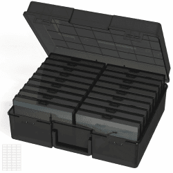 Lifewit Fotoaufbewahrungsbox 10,1 x 15,2 cm Fotoetui, 18 innere Fotohalter, Schwarz Fotoboxen zur Aufbewahrung, Foto-Organizer aus Kunststoff für Saatgut, Karten, Handwerk, Aufkleber 1 Schwarz
