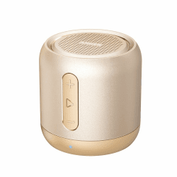 Anker Soundcore mini Bluetooth Lautsprecher, Kompakter Lautsprecher mit 15 Stunden Spielzeit, Fantastischer Sound, 20 Meter Bluetooth Reichweite, FM Radio und intensiver Bass (Gol golden