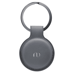 Nereides Hülle kompatibel mit Apple Airtag Anhänger, Airtags Schlüsselanhänger PU Leder Ganzkörper Kratzfest, Case für Air Tag mit Key Ring Grau