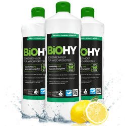 BiOHY Bodenreiniger für Wischroboter (3 x 1 Liter) | Reinigungsmittel Konzentrat für alle Wisch & Saugroboter mit Nass-Funktion | Schaumarm & Streifenfrei | Für alle Böden Frisch ohne Dosierer 1 l (3er Pack)