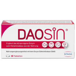 DAOSiN – Nahrungsergänzungsmittel mit DAO-Enzym - unterstützt den Histamin-Abbau - 30 magensaftresistente Tabletten mit Diaminoxidase Enzym 30 stück (1er Pack)