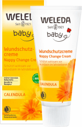 WELEDA Bio Baby Calendula Wundschutzcreme 75ml - Naturkosmetik Wundsalbe / Babycreme für den Schutz empfindlicher Baby Haut im Windelbereich. Hilft bei Rötungen, gereizter Haut und Wundsein Single