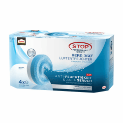 Pattex AERO 360° Neutral Tabs Nachfüllpack, reduzieren Feuchtigkeit und schlechte Gerüche, Nachfülltabs für den Luftentfeuchter AERO 360°, 4er-Pack (4x450g)