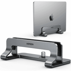 UGREEN Vertikaler Laptop Ständer Aluminium Vertikal Stand Laptopständer Platzsparender Laptop Halter mit thermischer Basis für Laptops,MacBook Air,Pro,Samsung, iPad,Tablets Grau medium