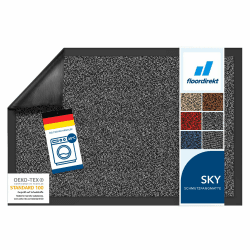 Floordirekt Schmutzfangmatte Rhine - waschbare & leistungsstarke Fußmatte - Sauberlaufmatte mit Rutschfester Rückseite - Türmatte für den Eingangsbereich (Anthrazit (meliert), 60 cm x 90 cm) Anthrazit (meliert) 60 cm x 90 cm