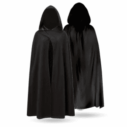 TK Gruppe Timo Klingler Umhang mit Kaputze - Vampir Kostüm - für Halloween & Fasching & Karneval für Kinder & Erwachsene, Beidseitig Schwarz