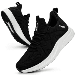 Feethit Damen Turnschuhe Sneaker Atmungsaktiv Leichtgewichts Sportschuhe Laufschuhe Outdoor Fitness 37 EU Weiß Schwarz