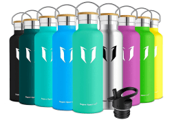 Super Sparrow Trinkflasche Edelstahl - 350ml, 500ml, 620ml, 750ml, 1L - Auslaufsicher Thermoskanne, BPA-Frei Wasserflasche - Kohlensäure Thermosflasche für Kinder, Sprudel, Sport, Uni, Schule, Fitness 500 ml Smaragd