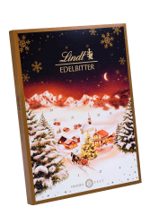 Lindt Schokolade Edelbitter Adventskalender 2024 , 250 g , Adventskalender mit 24 süßen Überraschungen aus Edelbitterschokolade , Schokolade für die Weihnachtszeit , Schokoladen-Geschenk