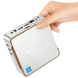 NiPoGi GK3 Plus Mini PC 16 GB DDR4 1024 GB (1 TB) M.2 SSD, 12th Gen Ιntel Alder Lake-N95 (bis zu 3,40GHz) Desktop-Computer, 2,5' SATA SSD, 2xHMDI+VGA 4K-Dreifachdisplay für Schul-/Heim-/Büro-PC CPU-Ν95/ 16GB DDR4+1024GB ROM