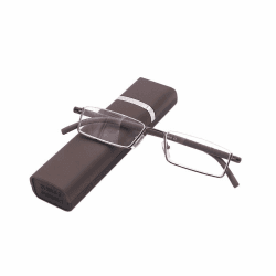 KoKoBin Lesebrille mit Ultraleichtem TR90 Rahmen Lesehilfe Halbbrille aus Metallrahmen mit Halbrahmen Sehehilfe mit Brillenetui für Damen und Herren(Braun,+2.25) Braun +2.25 Dioptrien