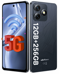 Ulefone Note 18 Ultra 5G Handy ohne vertrag, 50MP+50MP+32MP Kamera 12GB+256GB/SD-2TB Android 13 Smartphone mit 18W Schnellladung 6,78 Zoll FHD+ 5450mAh Akku GPS/OTG/NFC Schwarz