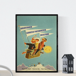 Nacnic Vintage Poster Vintage Poster Europäische Berge. Die Alpen. A3 Größe A3 Die Alpen