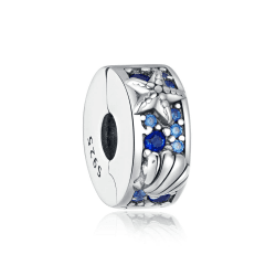 Alstiva Tiere Hase Vierblättriges Kleeblatt 925 Sterling Silber 5A Zirkonia Charm Anhänger für Armband Charm Bead Pendant für Europäische Armbänder Halsketten Schmuck Geschenk für Damen Ein Tropischer Seestern & Muschel Clip Charm