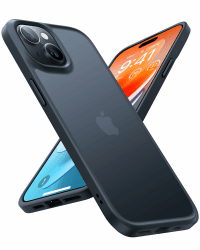 TORRAS Guardian für iPhone 15 Hülle (TOP Militärstandard FallSchutz) Matt Durchscheinende Rückseite [Samtweiche Haptik] Stoßfest mit Abnehmbare Knöpfe Handyhülle iPhone 15 Titan Schwarz Schwarz iPhone 15
