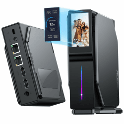 ACEMAGIC S1 Mini PC 𝖶indows 11, Ιntel Alder Lake-N97(bis zu 3,60 GHz, 12W TDP), 16GB DDR4 512GB M.2 SSD Mini Desktop Computer mit LCD Display, Dual LAN Mini Tower PC mit RGB-Licht/WiFi 6/4K UHD CPU-N97/ 16GB DDR4+512GB ROM