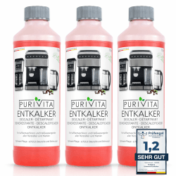 PURIVITA - Universal Entkalker Kaffeevollautomat (3x 750ml) Entkalker Kaffeemaschine für ALLE gängigen Marken - 3 Flaschen 750 ml (3er Pack)