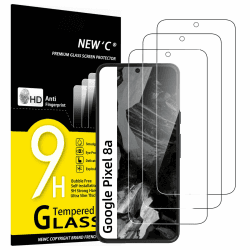 NEW'C 3 Stück, Panzer Schutz Glas für Google Pixel 8A, Frei von Kratzern, 9H Härte, HD Displayschutzfolie, 0.33mm Ultra-klar, Ultrabeständi 8a 6,1 Zoll