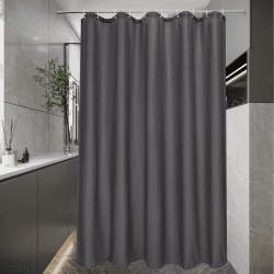 EurCross Duschvorhang 150x180 Schmaler Textil Stoff Badvorhang für Badezimmer, Wasserdicht und Trocknet Schnell,Dunkelgrau Antischimmel Waschbar Duschvorhänge mit 10 Ringen Dunkelgrau 150 x 180 cm