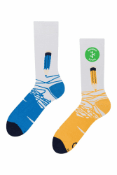 Dedoles Socken Unisex Damen Herren & Kinder Baumwolle viele lustige Designs Fussball Fahrrad Pferde Pflanzen Feuerwehr Geschenk links rechts verschieden 35-38 Buntstifte (Bambus)