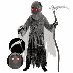 Spooktacular Creations Soul Taker Kind Sensenmann Kostüm mit leuchtenden Augen für Halloween Trick-or-Treating Medium (8 - 10 Jahre)