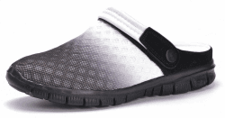 Damen Herren Clogs Hausschuhe Gartenschuhe Sommer Badelatschen Strand Schuhe Sandalen Pantoletten 39 EU Schwarz und Weiß