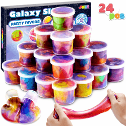 JOYIN Slime Kit, 24 Pack Galaxy Slime Cup Partygeschenke –Fluffy, Nicht klebrig, schmutzfrei, streßabbauend, Schleim Kits für Mädchen und Jungen – Kindergeburtstag Mitgebsel Set