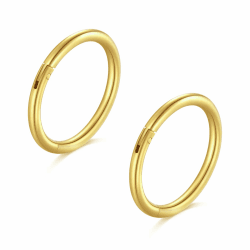 Longita 2 Stück Nasenpiercing Ring, 316L Chirurgenstahl Nasenring, Septum Clicker Ring, Helix Conch Knorpel Tragus Piercing Ohr Innendurchmesser 5-12MM Silber Gold Schwarz 2stück-gold-16g7mm