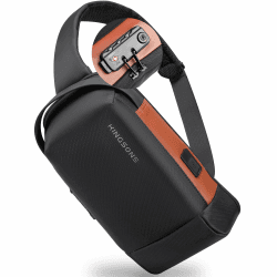 Kingsons Umhängetasche Brusttasche für Männer & Frauen Anti-theif Kleine Crossbody Bag Sling Bags Casual Travel Tiny Sport Wandern Radfahren Tag Tasche Black&brown With Lock