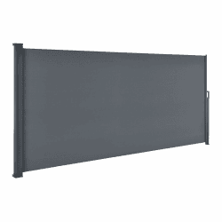 Juskys Seitenmarkise Dubai 500 x 200 cm ausziehbar Blickdicht, Sichtschutz für Balkon & Terrasse, Seitenrollo Wandhalterung - anthrazit 500 x 200 cm Dunkelgrau
