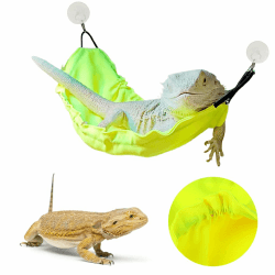FineInno Reptilien Hängematte Bartagamen-Hängematte Reptilien Bartagamen Zubehör Eidechse hängend Bett für Anoles Drachen, Leguane, Eidechsen, Schlangen, Geckos (Fluoreszierendes Gelb)