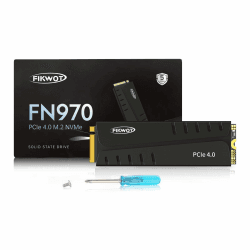 Fikwot FN970 4TB M.2 2280 PCIe Gen4 x4 NVMe 1.4 Internes Solid State Drive mit Kühlkörper – Bis zu 7400 MB/s, Konfigurierter DRAM Cache, Kompatible PS5 Interne SSD PCIe4.0-7400MB/s(Mit Kühlkörper) 4TB