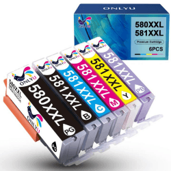 ONLYU PGI-580 XXL CLI-581 XXL Druckerpatronen Kompatibel für Canon für PIXMA TS8350 patronen für Canon TS8350 für PIXMA TS8350 TS8351 TS8150 TS8151 TS8251 TS8250 TS8252 TS9150 TS8152 TS8352 (6-Pack) 1PGBK 1Schwarz 1Cyan 1Gelb 1Magenta 1Foto Blau