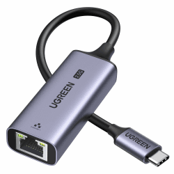 UGREEN USB C 2.5G LAN Adapter Ethernet Adapter RJ45 2500Mbps Netzwerkadapter kompatibel mit iPhone 16 Serien, iPad Pro/Air, Mac Pro/Air, Galaxy S24 Ultra, PC unter Windows 11/10/8, macOS usw.