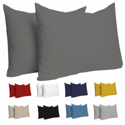 Kissenbezug 50 x 70 cm (Set mit 2) - 100% Jersey Baumwolle 150 g/qm Kissenbezüge -Anthrazit - Für Kissen 50 x 70 cm - Kissenhülle - Kissenbezug - Resistent und Hypoallergen - Dreamzie 50 x 70 cm Anthrazit