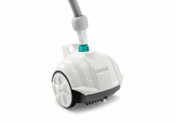 INTEX 28007EX - Krystal Clear ZX50 Poolreinigungsroboter, Poolbodenreiniger, 6,5 m langer Schlauch, 0,8 l Abfallbehälter und automatische Drehung, weiß und blau, 3,407-5,678 lt